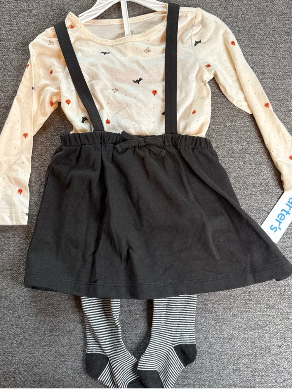 Carter's Girls 3 Piece Halloween Print Skirt Set 24 Months Cream Dark Gray
